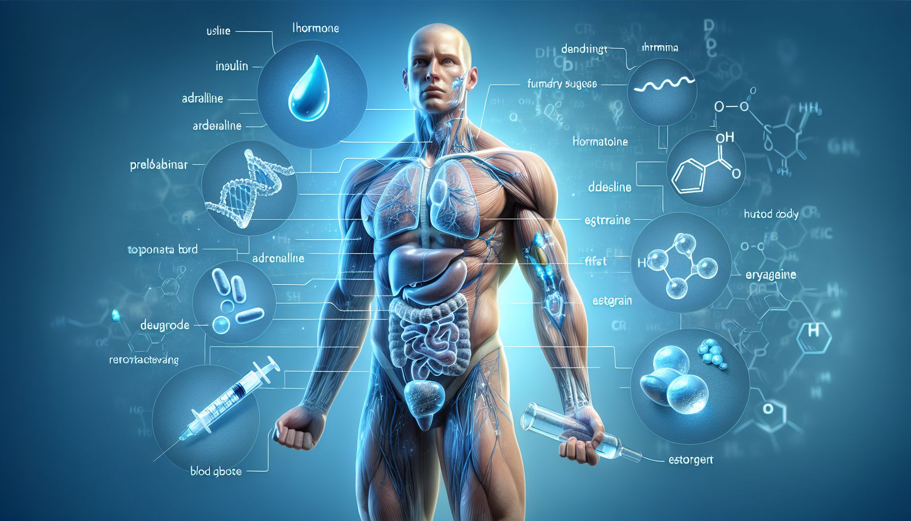 Illustration of Hormones and Their Functions in the Human Body